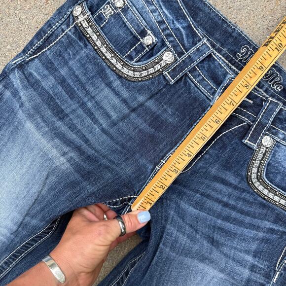 Miss Me Signature Skinny Bling Faux Flap Pocket Jeans Size 28x30 JP72435 - Picture 8 of 9